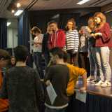 Le prove del cast si svolgono nell'auditorium del liceo, situato nel Polivalente del quartiere Japigia

